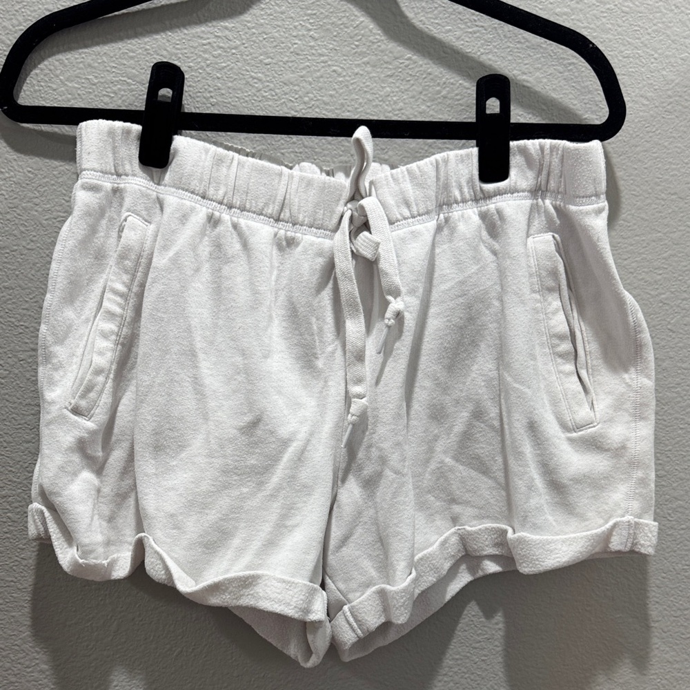 💗 PINK White Terry Lounge Shorts with Embellishment – Women’s SZ XL 💗 - Picture 1 of 4